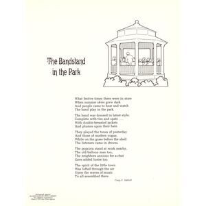 The Bandstand in the Park Craig E. Sathoff 1970s Poem Retro Kitsch Wall Art SF7